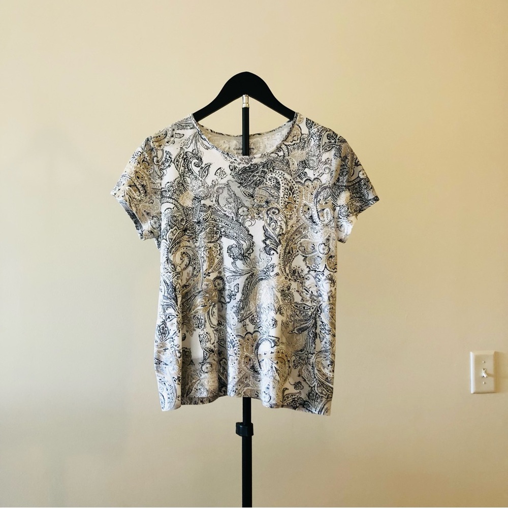 Croft and Barrow Short Sleeve Classic T-shirt Crew Neck 100% Cotton Size S